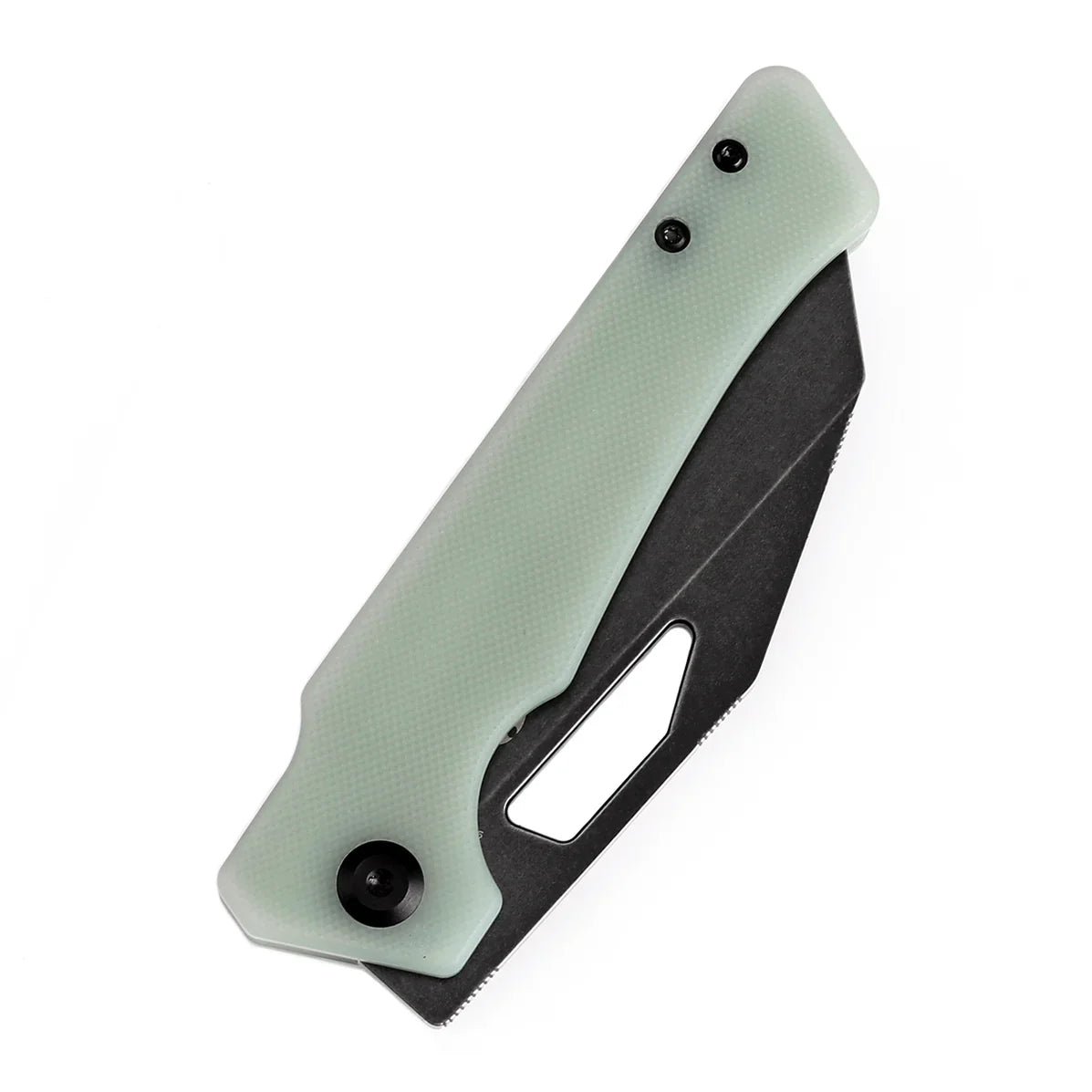 Kansept Egress 3.47" Black Stonewashed 14C28N Jade G10 T1033A6