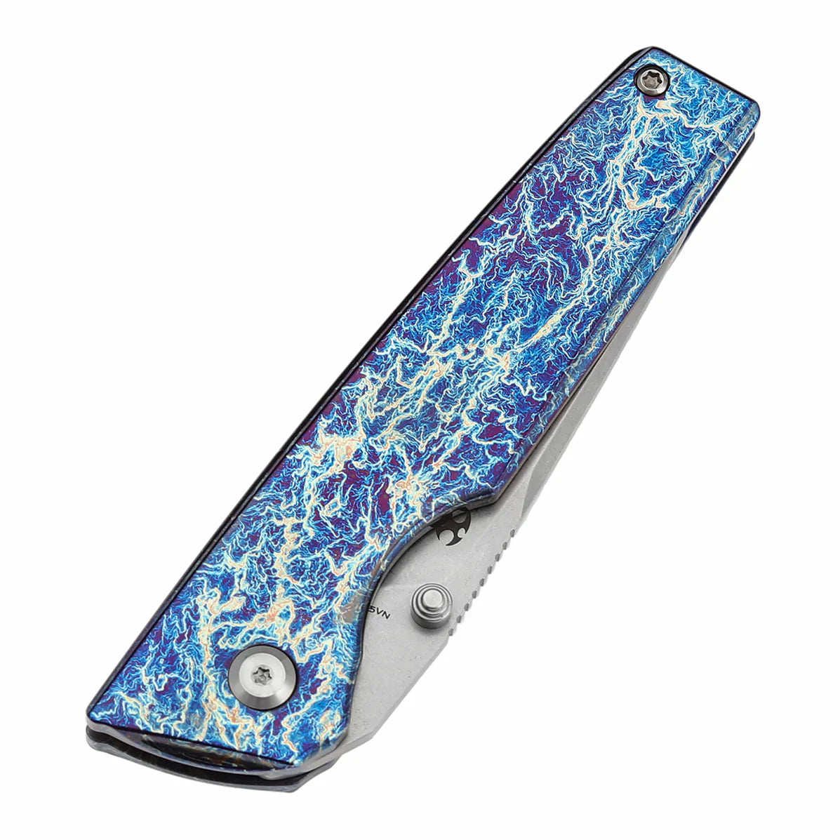 Kansept Chimera 3.15" Stonewashed CPM S35VN Titanium with Lightning Strike Finish K1096A5