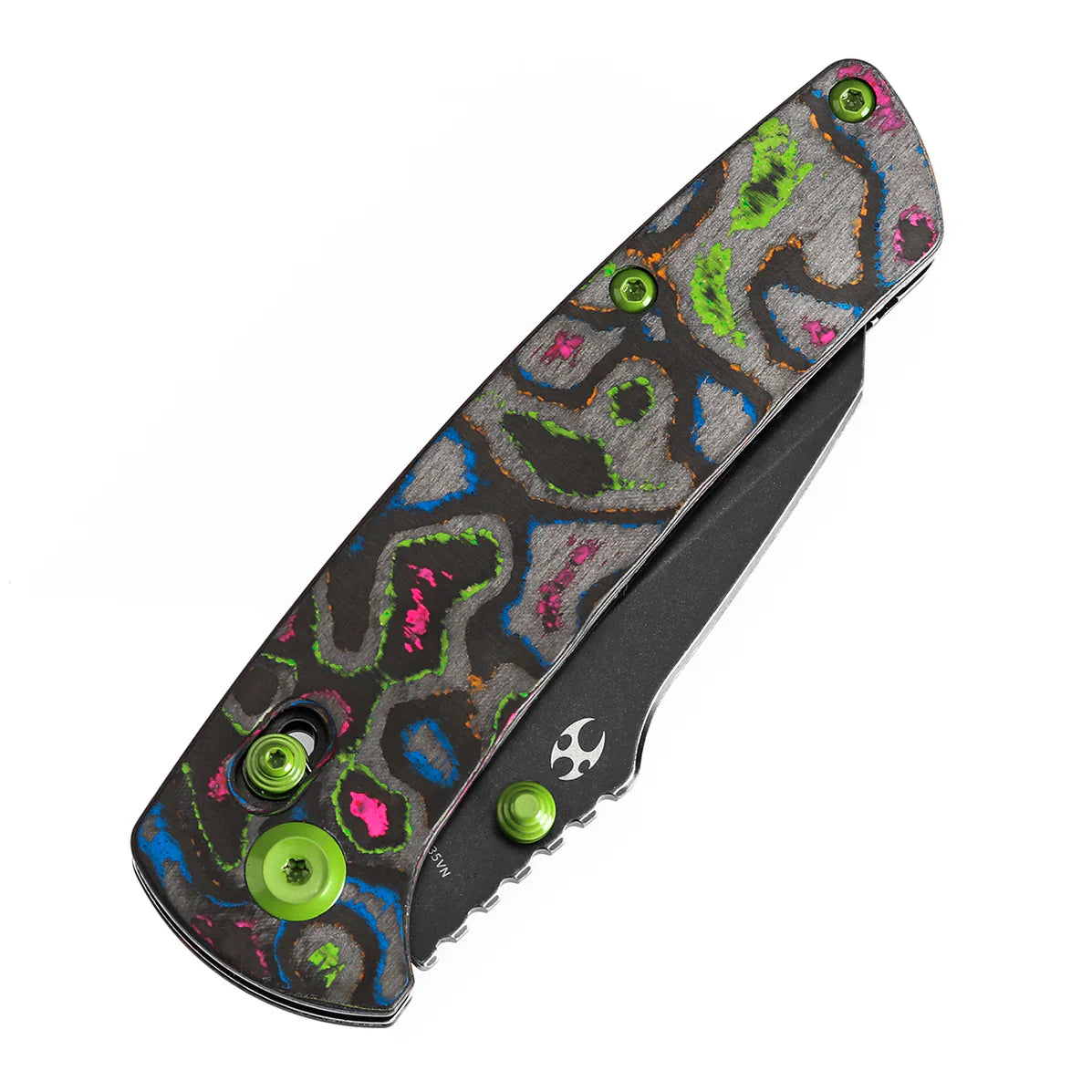 Kansept Main Street 3.36" CPM S35VN 80S Camo Carbon Fiber Black Green K1015M3