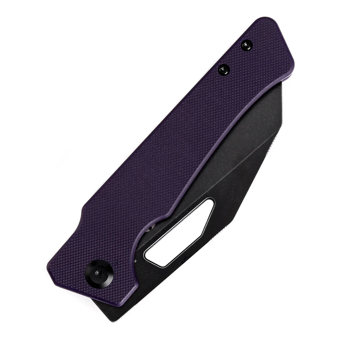 Kansept Egress 3.47" Black Stonewashed 14C28N Purple G10 T1033A3