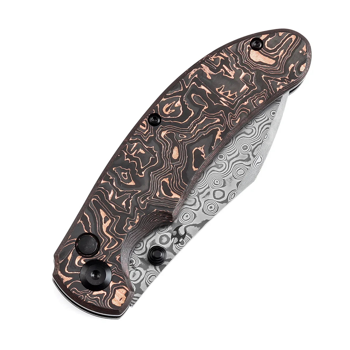 Kansept Nesstreet 3.58" Damascus Copper Carbon Fiber K1039F7