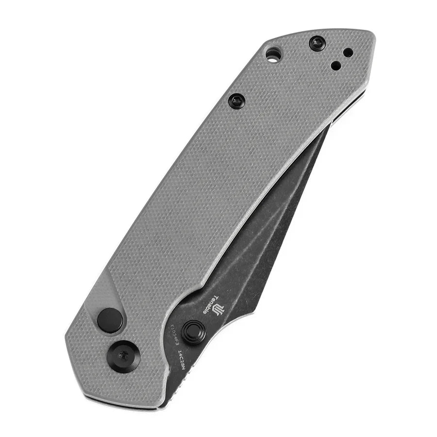 Tenable Fenrir T1034F3 – 3.45" Blackwash 14C28N Blade, Grey G10 Handle