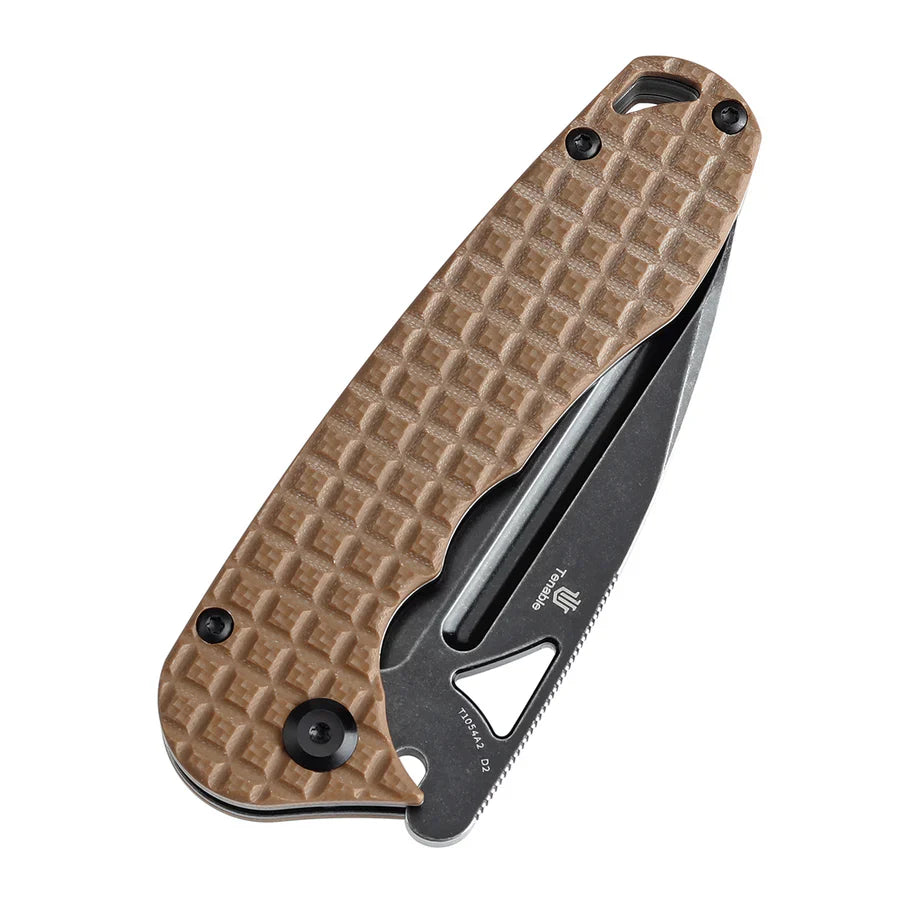 Tenable Bömbur T1054A2 titanium pocket clip and titanium backspacer detail