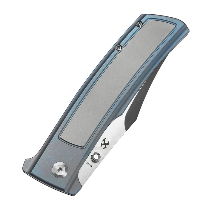 Bison Satin CPM S35VN Blue Anodized Titanium