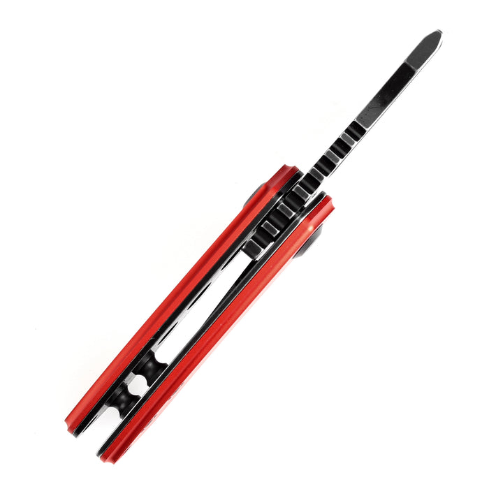 Kansept Mini Korvid 1.45" 154CM Black Stonewashed with Red Anodized Aluminum Handles - T3030P3