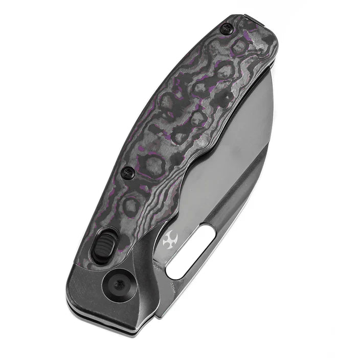 Kansept Vivid 3.04'' Mirror DLC CPM S35VN Blackwashed Titanium with Purple Haze Fatcarbon K1094V4