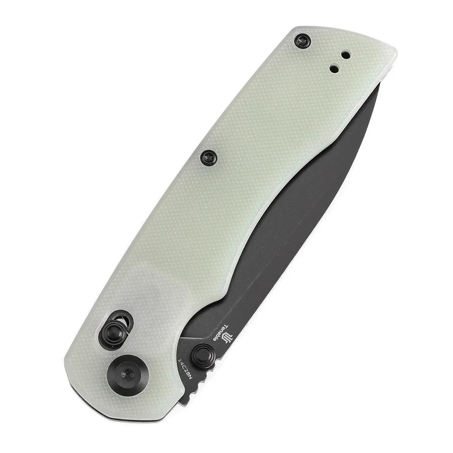 Tenable Kryo T1001V4 – 3.58" Blackwash 14C28N Blade, Jade G10 Handle with Liner Lock