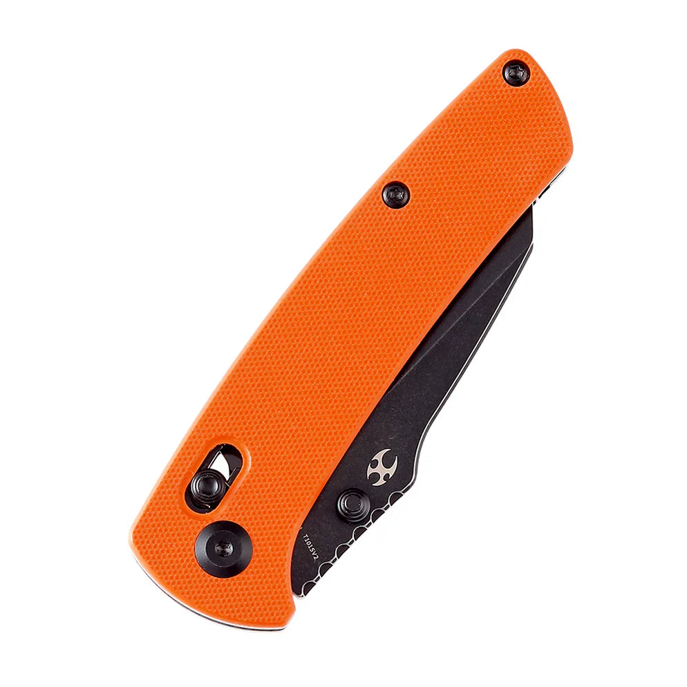 Kansept Main Street 3.36" Black Stonewashed 154CM Orange G10 T1015V2