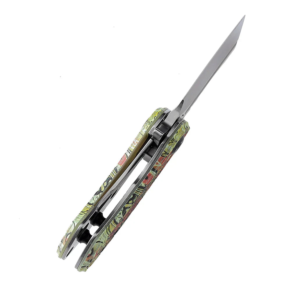 Kansept Mini Korvid 1.45" Stonewashed 154CM G10 with Undead Print-Yellow T3030B4