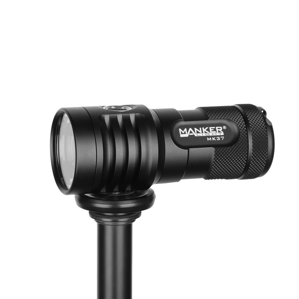 Manker MK37 5,800 Lumen Compact Throw and Flood Flashlight 3 * 18650 Batteries (Included) - Black