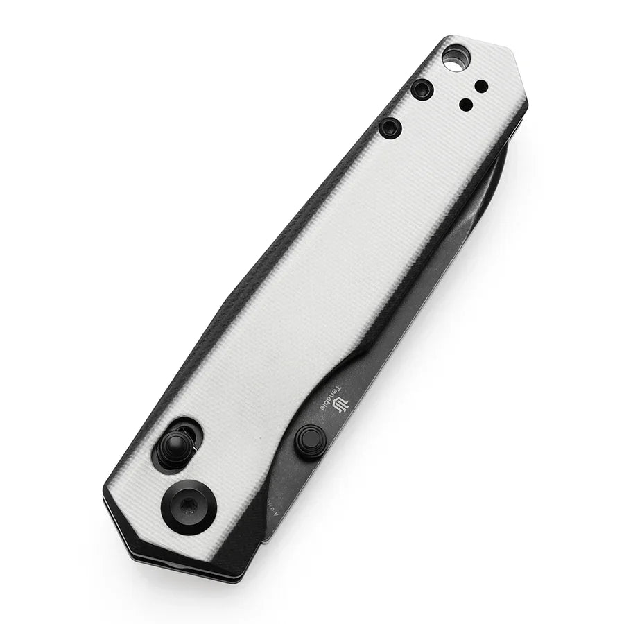 Kansept Beaver 3.44" Blackwash Nitro-V Ivory White and Black G10 T1105V2