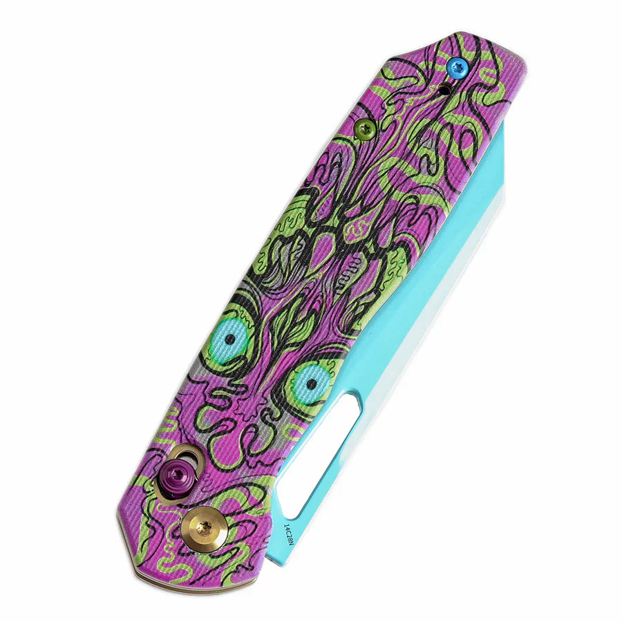 Tenable Shard 3.47" Blue Coated 14C28N Jade G10 with Purple Undead Print T1006V9