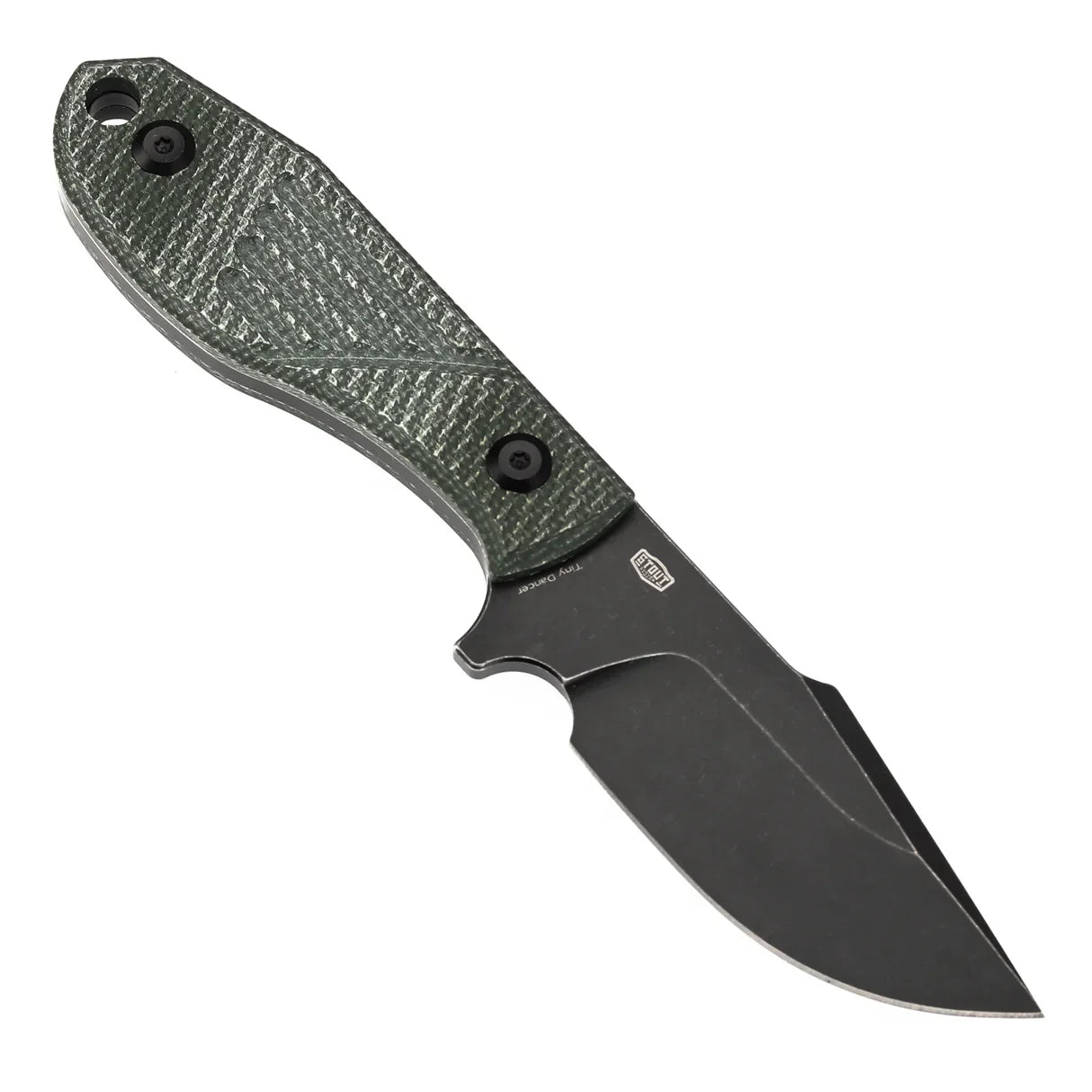 Tenable Tiny Dancer G014A6 – 3.17" Blackwash D2 Drop Point Blade, Green Micarta Handle, Fixed Blade EDC Knife – Designed by JB Stout