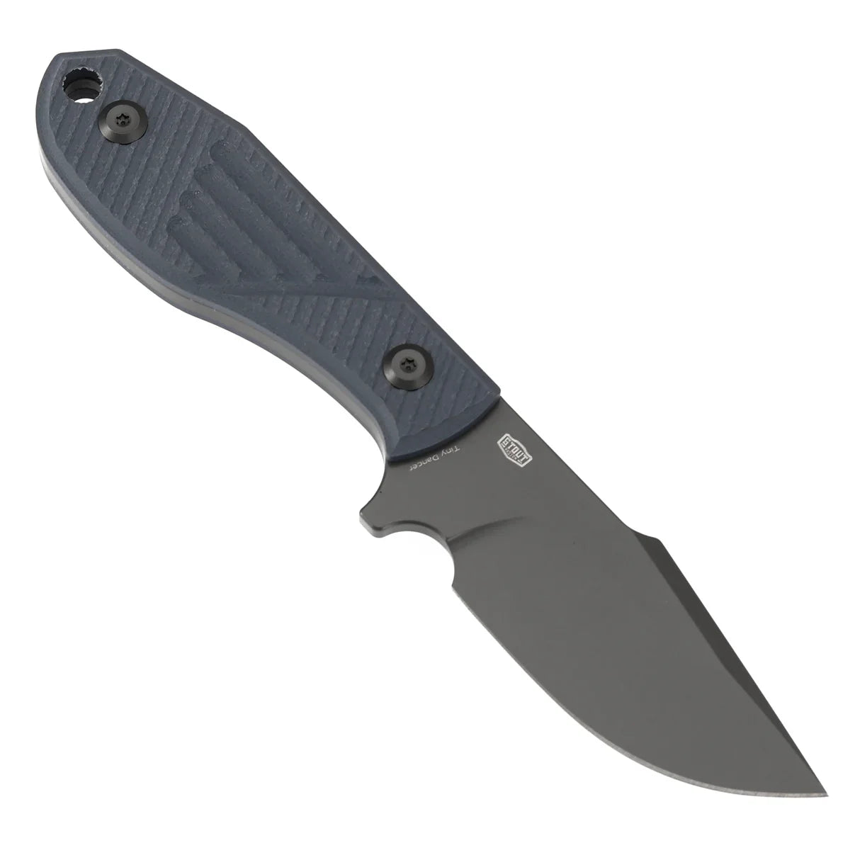 Tenable Tiny Dancer G014A3 – 3.17" Gray TiCn Coated D2 Drop Point Blade, Light Gray G10 Handle, Fixed Blade EDC Knife – Designed by JB Stout