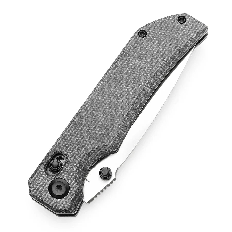 Tenable Eaglestrike T1095V1 – 3.73" Satin Nitro-V Drop Point Blade, Black Micarta Handle with Crossbar Lock