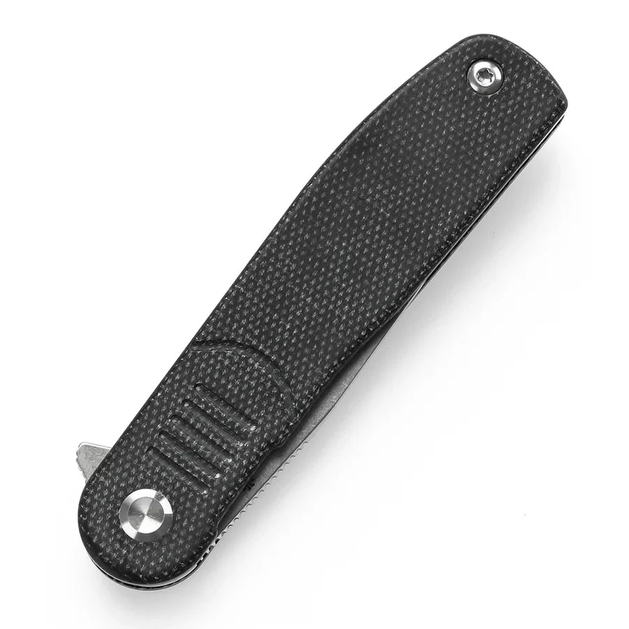 Tenable Einar T2072A3 – 3.13" Stonewashed Nitro-V Drop Point Blade, Black Micarta Handle