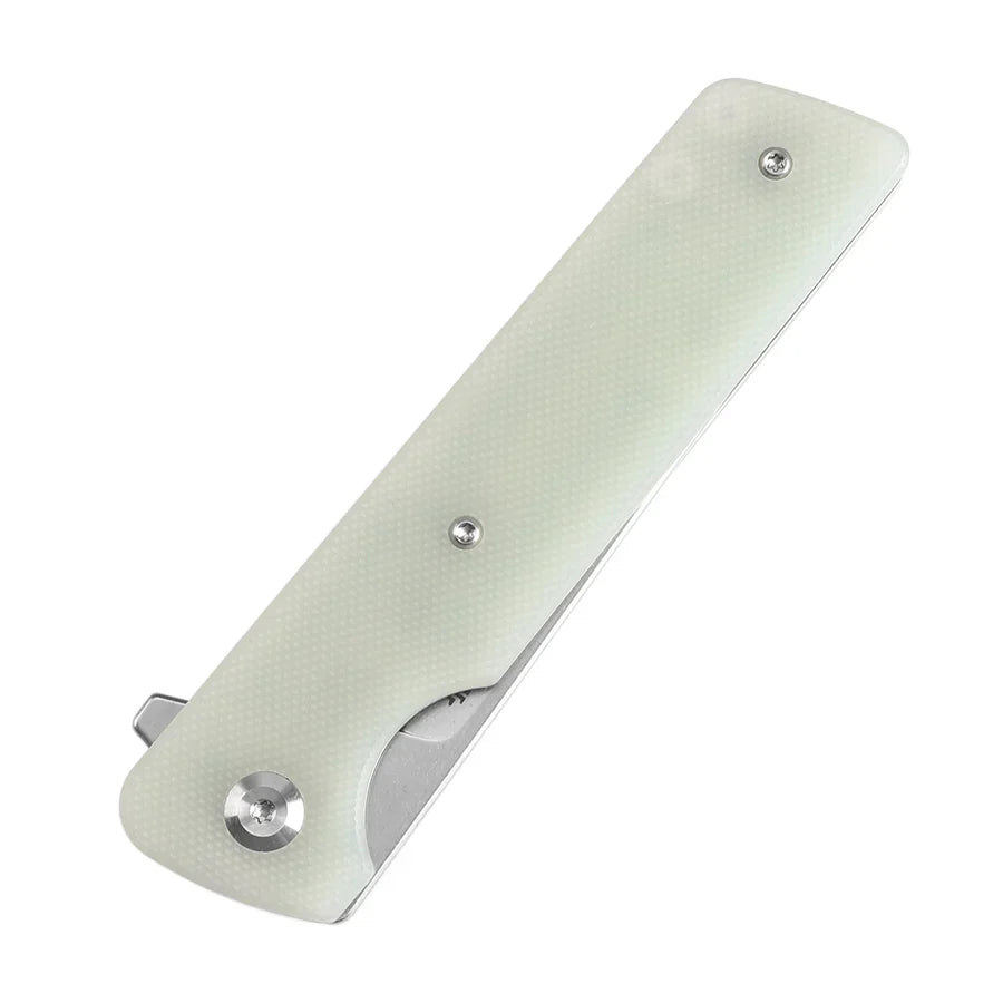 Tenable Anomaly T2038A4 – 3.14" Stonewashed Nitro-V Drop Point Blade, Jade G10 Handle with Liner Lock