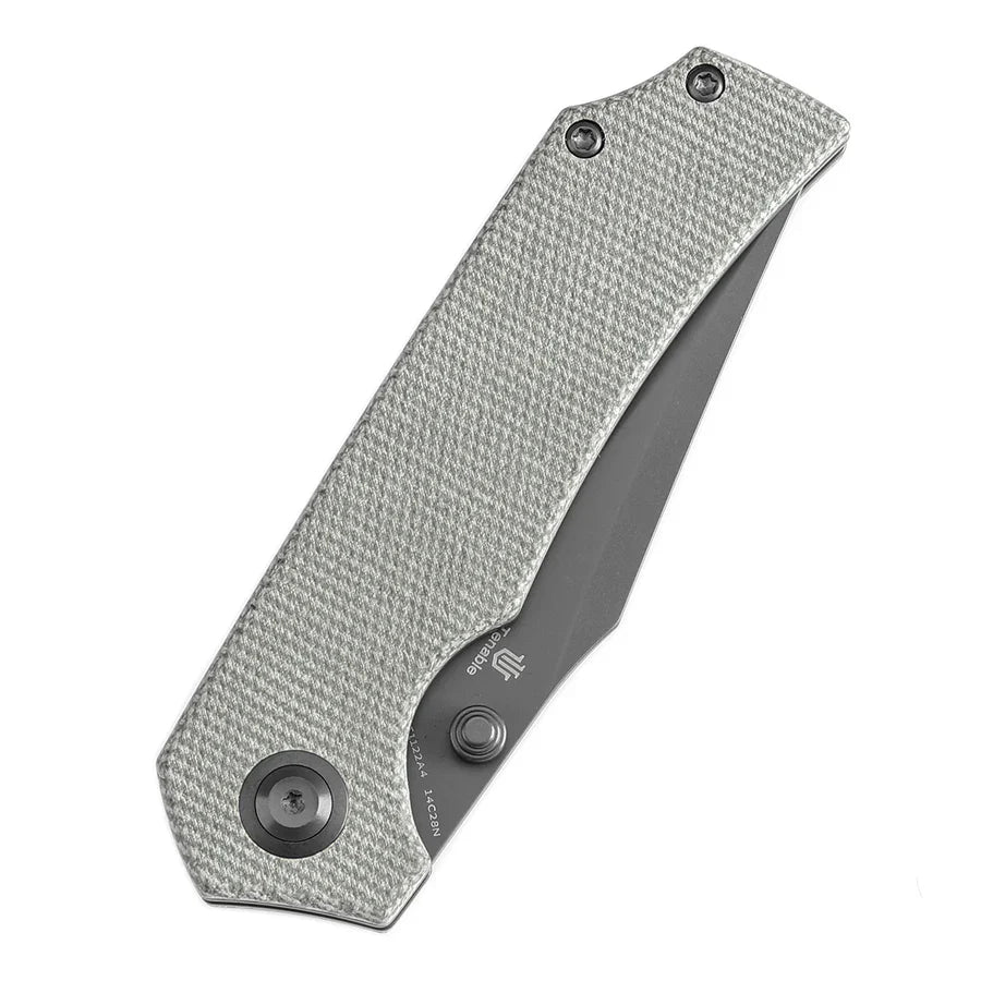 Tenable Fermi T1122A4 – 3.11" Gray TiCN-Coated 14C28N Blade, Green Micarta Handle with Liner Lock