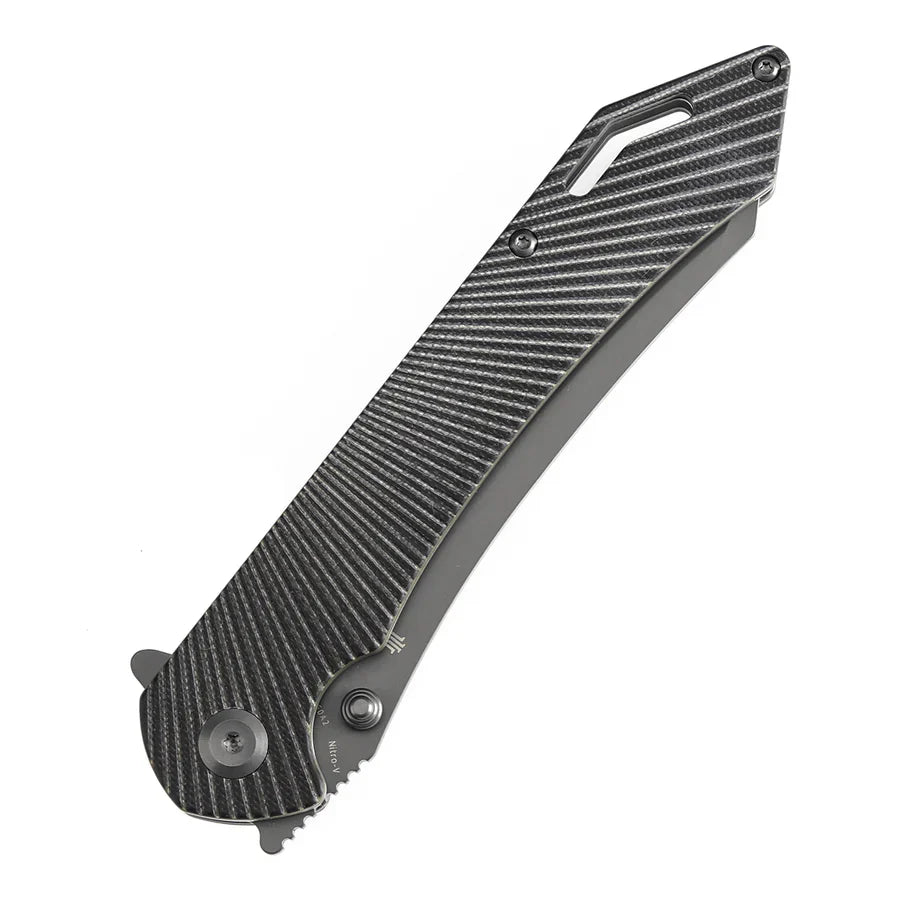 Tenable Colibri Tech T1060A2 – 4.34" Gray TiCN-Coated Nitro-V Blade, Black & Green G10 Handle