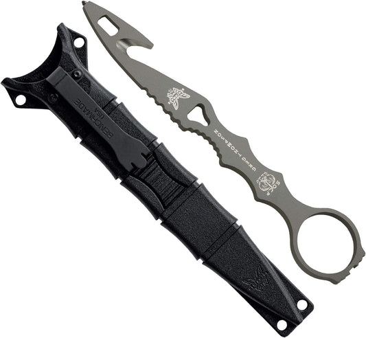 Benchmade SOCP 179GRY front view – 2.50" 440C rescue hook fixed blade tool