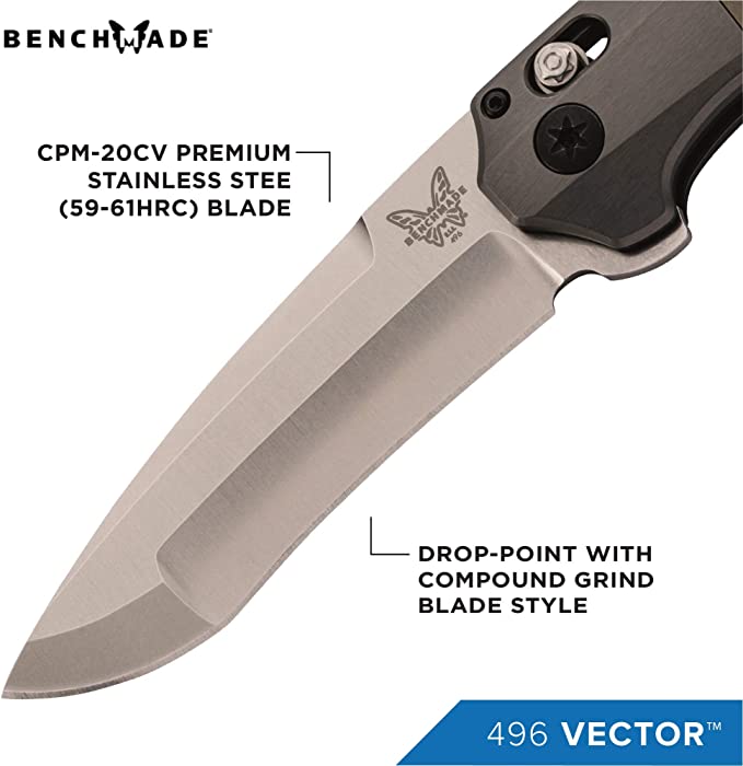 Benchmade Vector 496 Assisted Opening Knife 3.6in 20CV Steel Blade G10 OD Green Handles