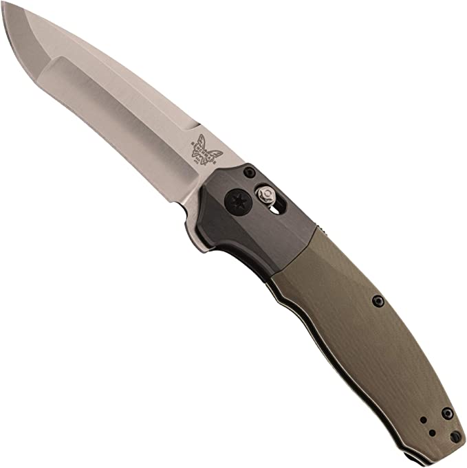 Benchmade Vector 496 Assisted Opening Knife 3.6in 20CV Steel Blade G10 OD Green Handles