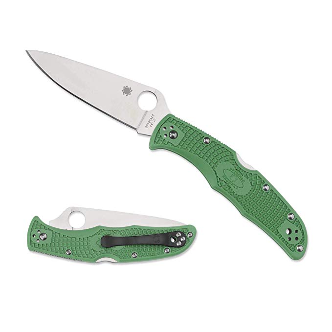 Spyderco Endura 4 FFG Green FRN C10FPGR Folding Knife - Plain