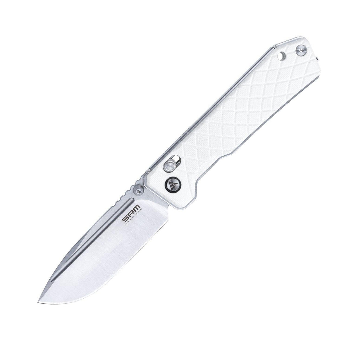SRM Rubik - 3.4" Brushed Blade - White G10 Handle - 7228B-GT