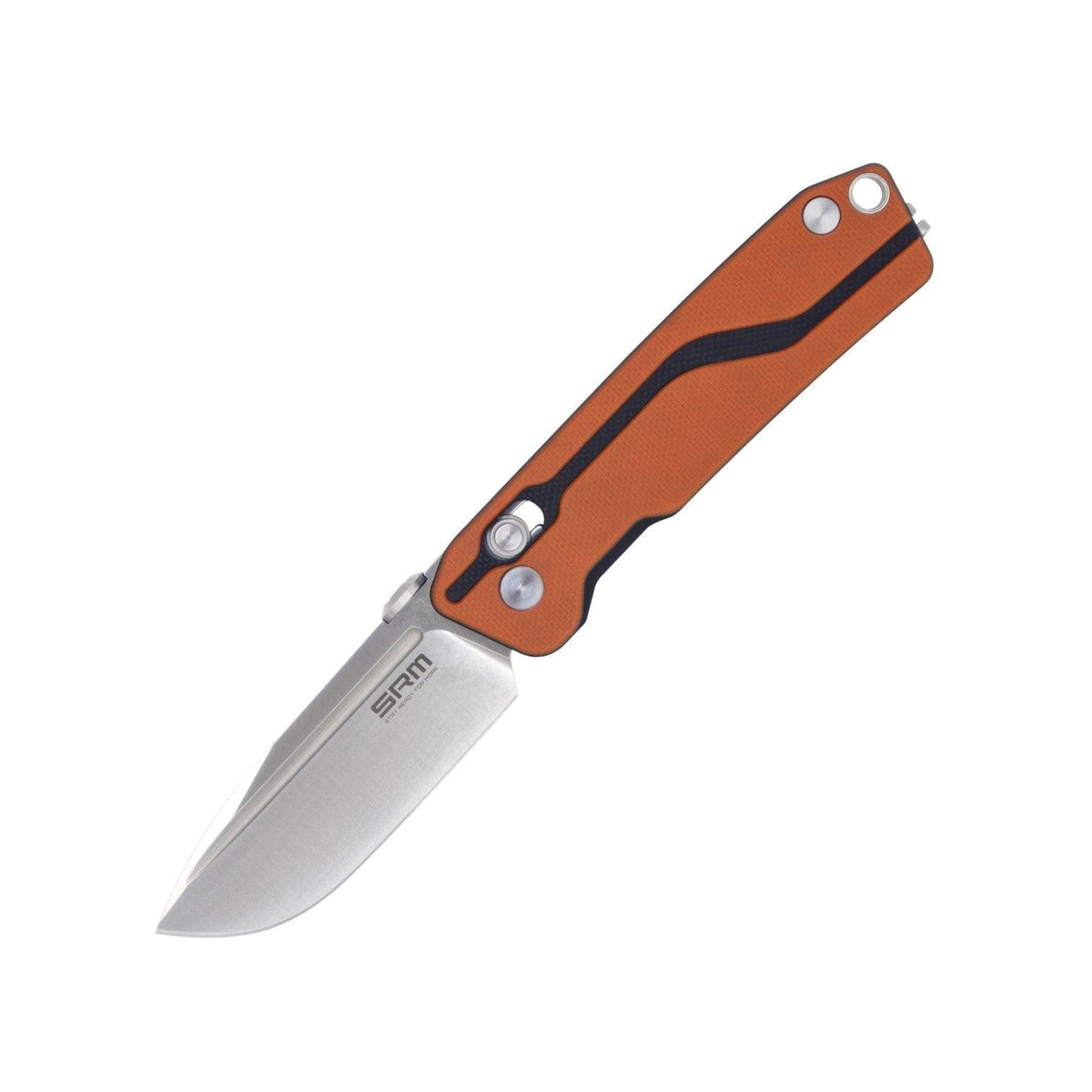 SRM Rubik - 2.72" Brushed Blade - Orange/Black G10 Handle - 7228-GJ