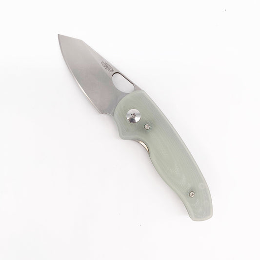 TRM Holier Nerd 2.2" MagnaCut Liner Lock Knife Jade G10 3D Contoured Handles Deep Carry Clip USA Made