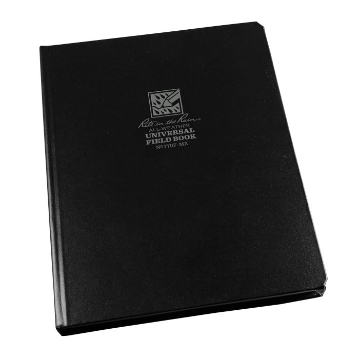Rite In The Rain Dark Gray Universal Black Fabrikoid 8 1/2 Inch x 11 Inch Hard Bound Book