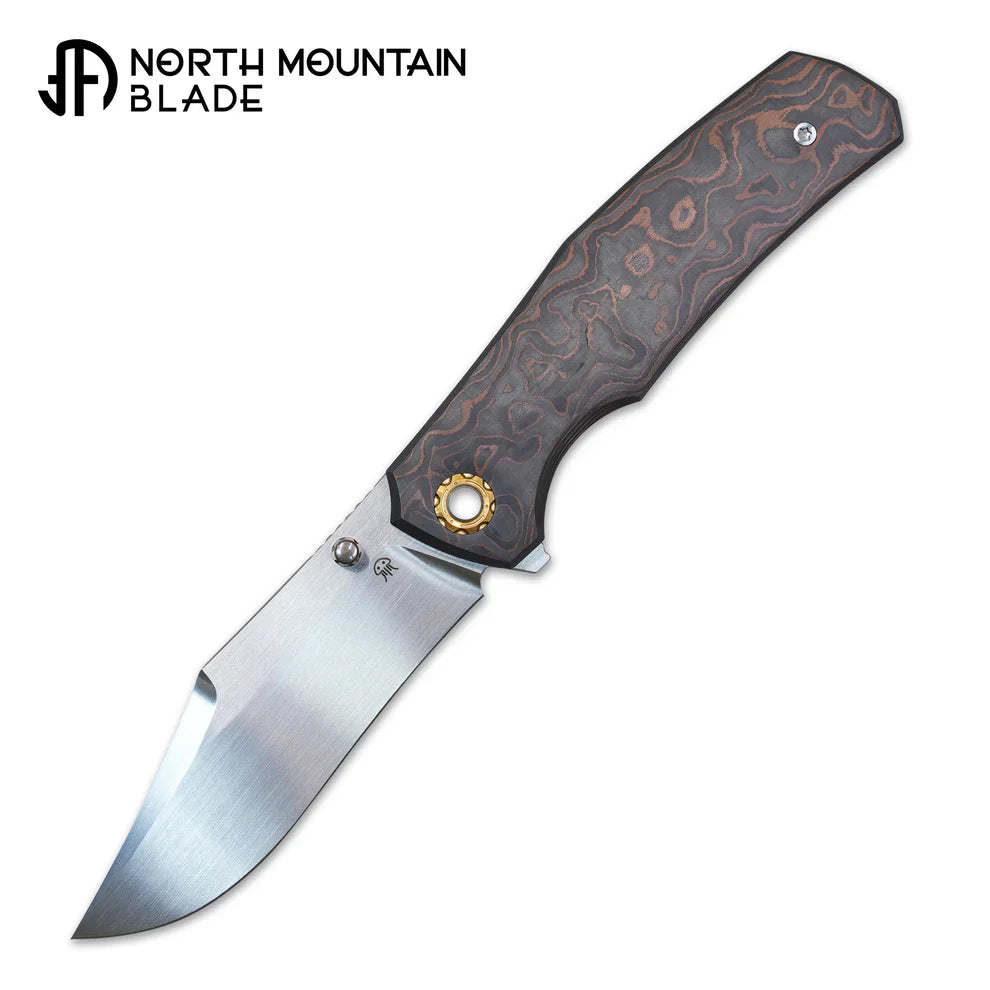 North Mountain Blade Jellyfish-4thGen-Brown front view folding knife
