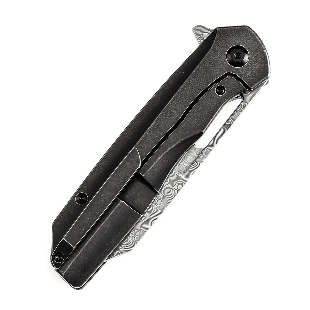 Kansept Shard 3.48" Damascus Blackstonewashed Titanium Copper Carbon Fiber Black K1006C2