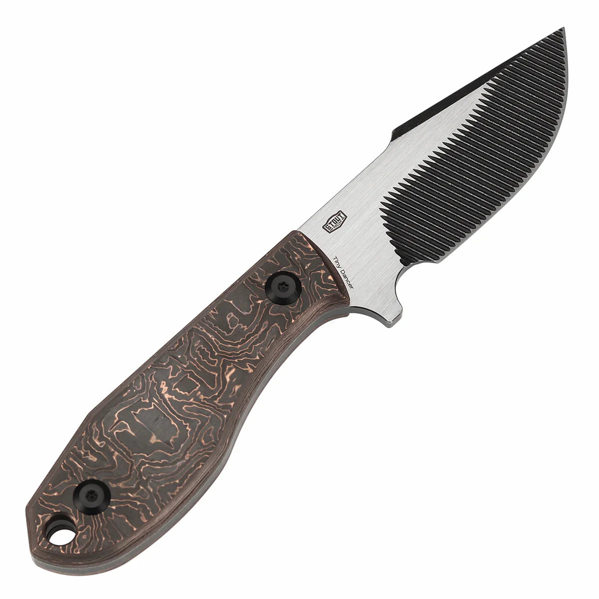 Kansept Tiny Dancer K014A3 – 3.17" CPM S35VN CNC-Milled Blade, Copper Carbon Fiber Handle, Fixed Blade by JB Stout
