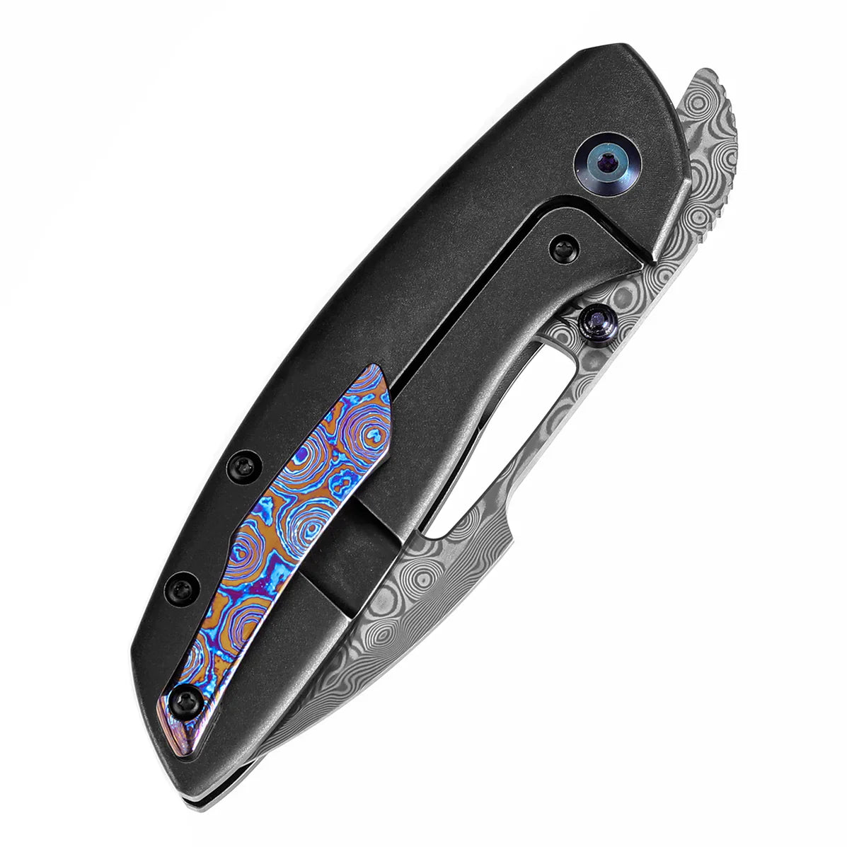 Kansept Link 3.0" Damascus Blackwash Titanium Black K1068A4