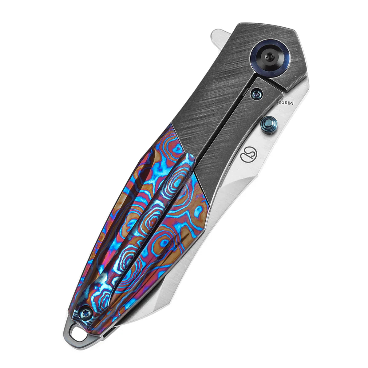 Kansept Mistaken 3.15" Blackwash Titanium + Timascus + Timascus Clip Black, Purple K1053A3