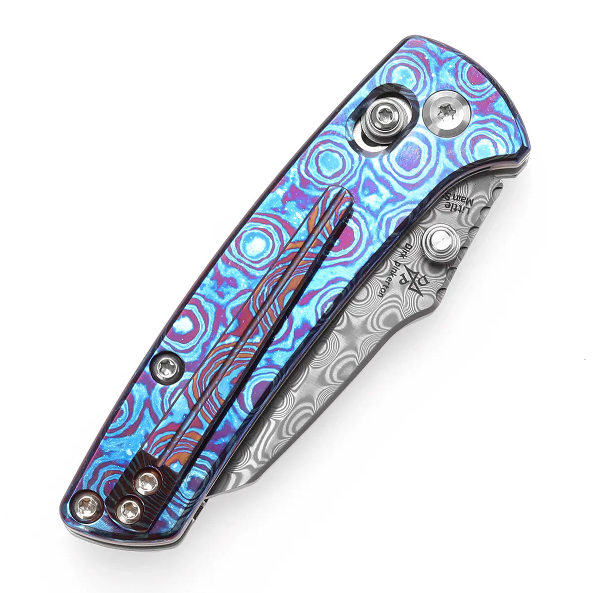 Kansept Little Main Street 2.26" Damascus Timascus Blue Purple K2015V3