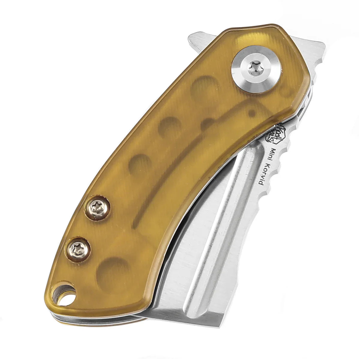 Kansept Mini Korvid Satin CPM S35VN Amber PEI/Ultem Yellow K3030P1