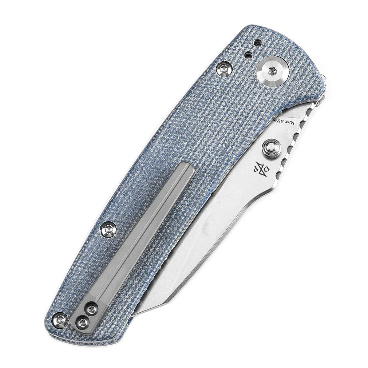 Kansept Main Street 3.36" 154CM Blue Micarta T1015E5