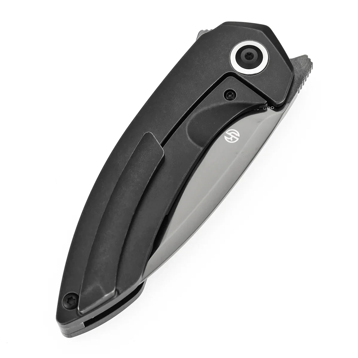 Kansept ODD 21 K1077A6 – 3.08" Mirror DLC CPM 20CV Blade, Blackwash Titanium Handle with Bronze-Anodized Holes, Titanium Frame Lock (Tuff Knives Design)
