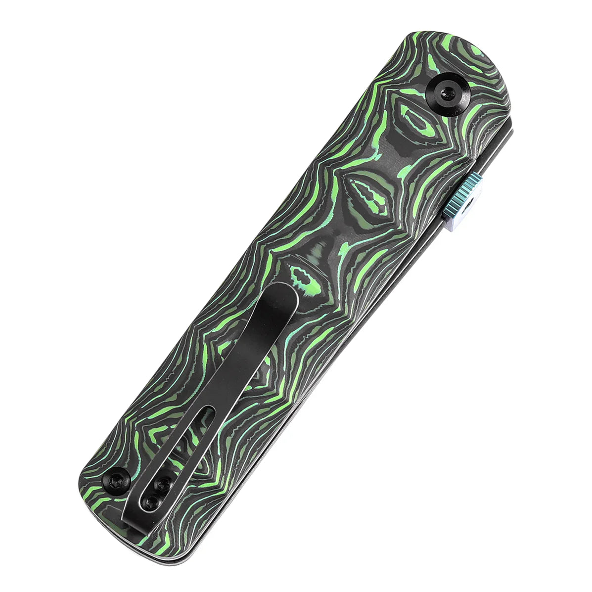 Kansept BTF 3.24" Black Stonewashed CPM S35VN Grass Green Carbon Fiber K1064A2