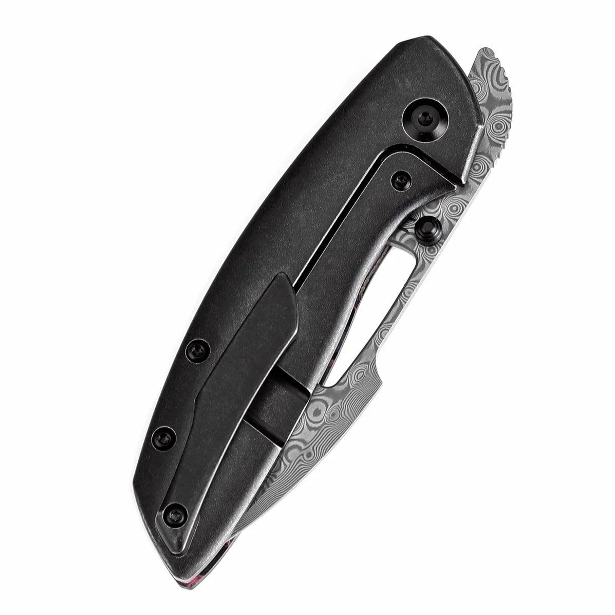Kansept Link 3.0" Damascus 80S Camo Carbon Fiber + Blackwash Titanium Black K1068A5