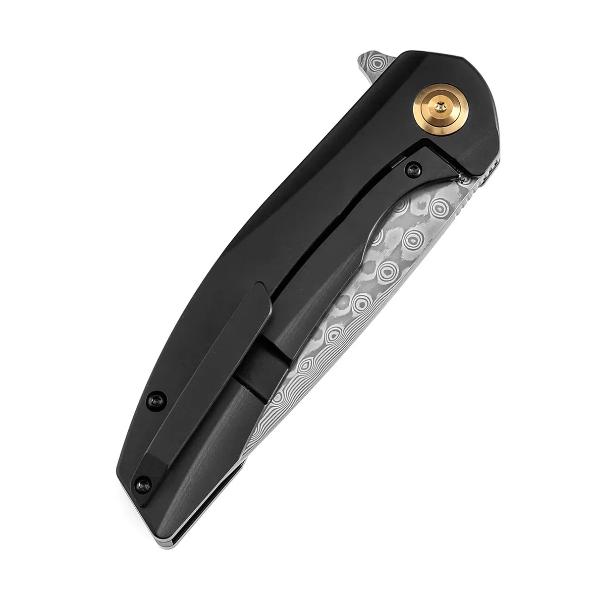 Kansept Accipiter 3.50" Damascus Titanium+Copper Carbon Fiber Color K1007E4