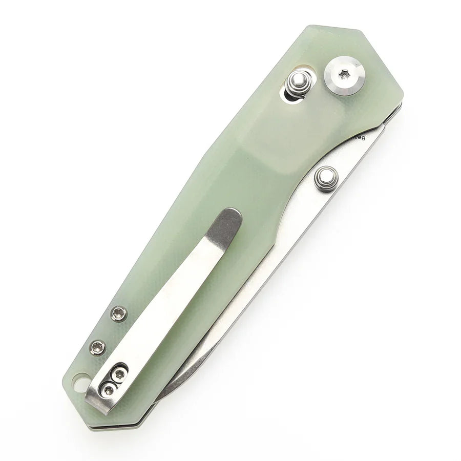 Tenable Beaver 3.44" Stonewashed Nitro-V Blade Jade G10 T1105V4