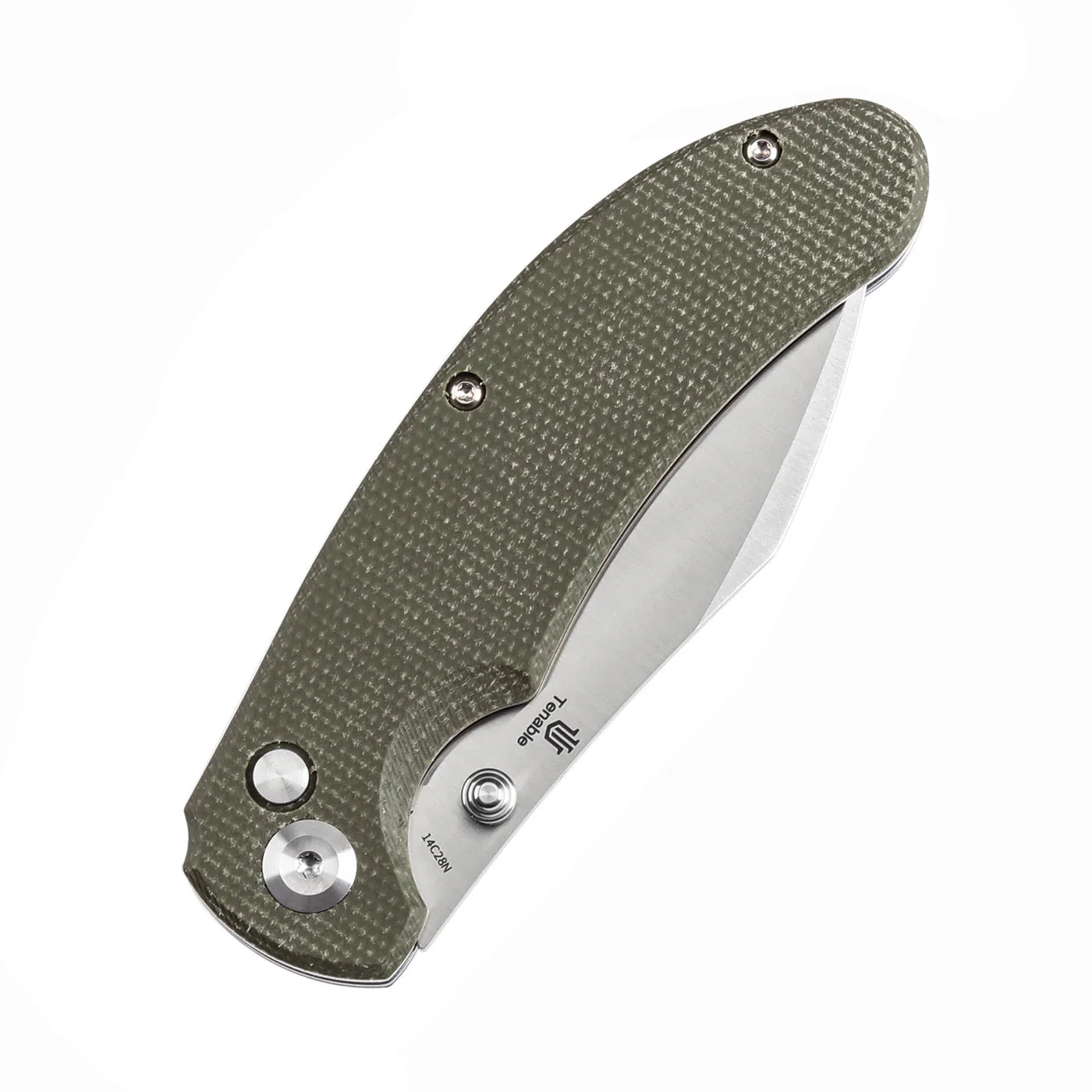 Kansept Nesstreet 3.58" Satin 14C28N Green Micarta T1039F4