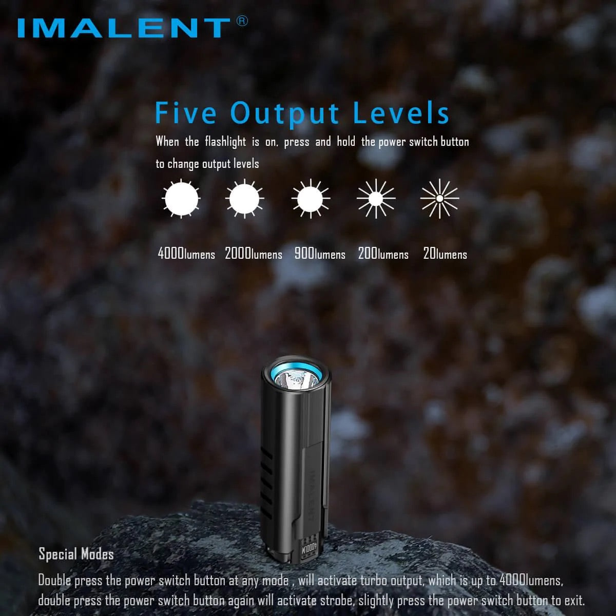 Imalent LD70 4000 Lumen Rechargeable EDC Flashlight - Gold