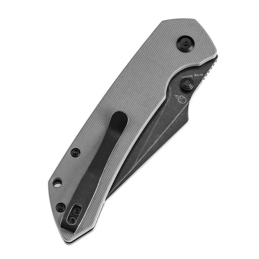 Tenable Fenrir T1034F3 – 3.45" Blackwash 14C28N Blade, Grey G10 Handle