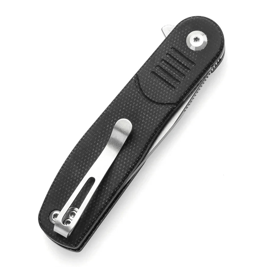 Tenable Einar T2072A3 – 3.13" Stonewashed Nitro-V Drop Point Blade, Black Micarta Handle