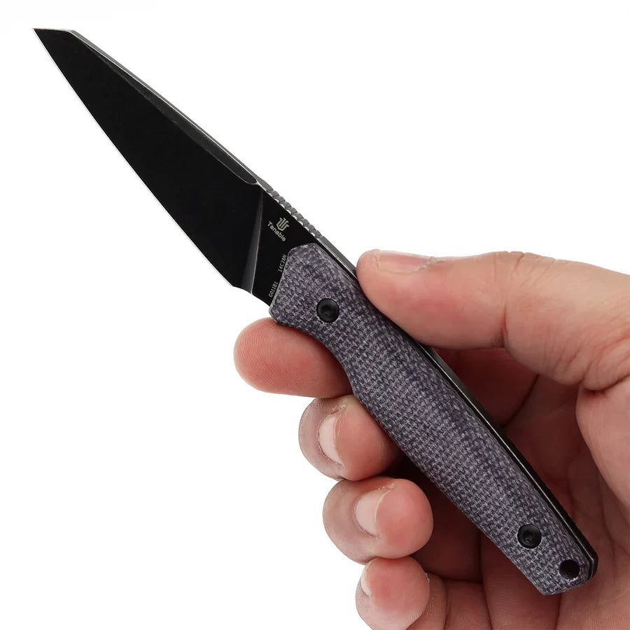 Tenable Parr G011B1 – 3.12" Blackwash CPM S35VN Drop Point Blade, Shred Carbon Fiber Handle, Liner Lock