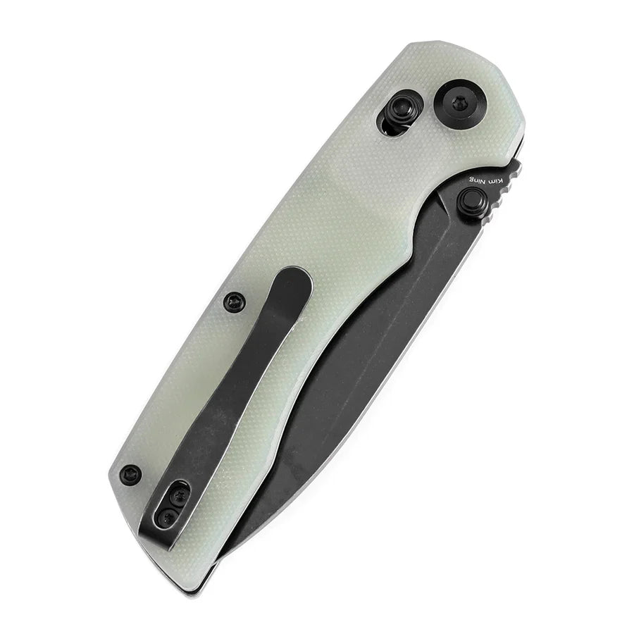 Tenable Kryo T1001V4 – 3.58" Blackwash 14C28N Blade, Jade G10 Handle with Liner Lock